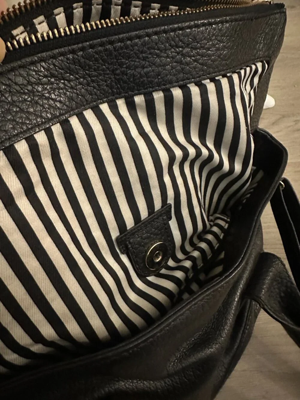 Kate Spade Black Pebbled Leather New York Shoulder Bag